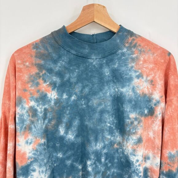 Free People Tie Dye Long Sleeve Tee in Blue Combo, Sz Small, Boho Festival - Picture 5 of 11